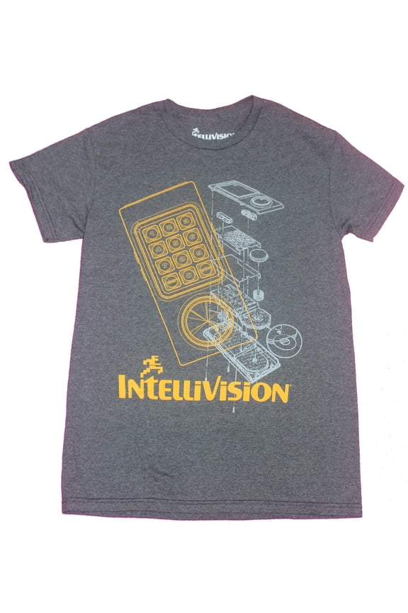 Intellivision Mens T-Shirt- Controller & System Lined Schematics Image (Medium)