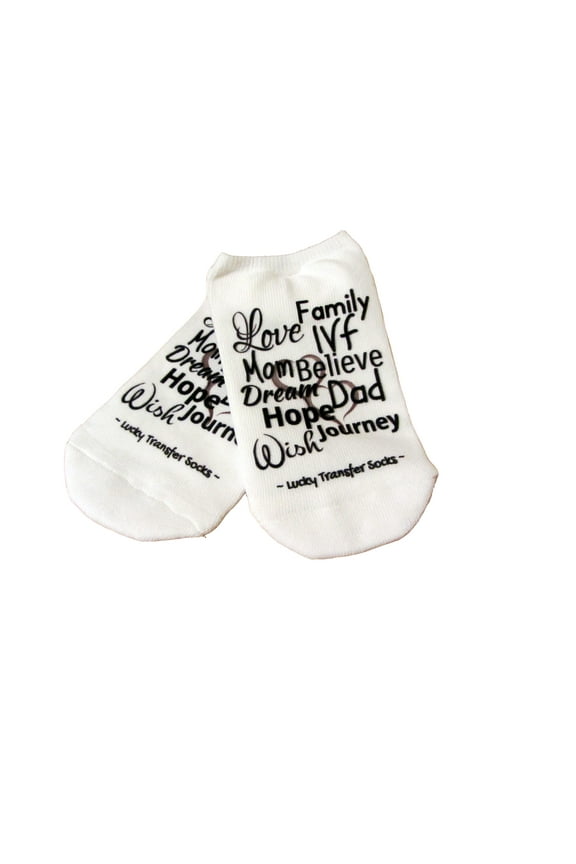 Intended Parents Journey Lucky IVF Socks for a Lucky Transfer TTC- Womens Medium No Show