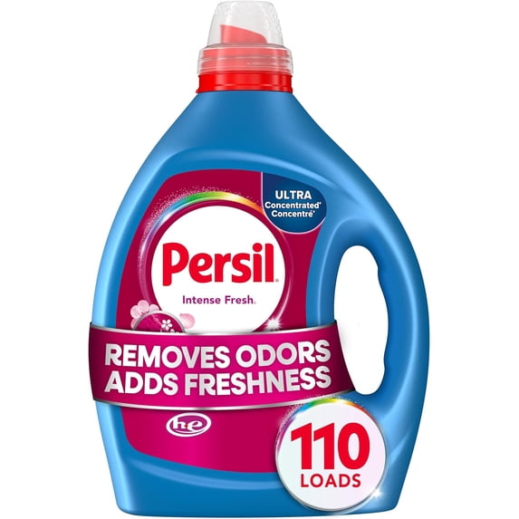 Intense Fresh Everyday Clean Laundry Detergent Liquid, 82.5 Fl Oz, 110 Loads, Ultra Concentrated Laundry Soap, Deep Cleaning & Lasting Freshness, Water Temptures, HE Safe