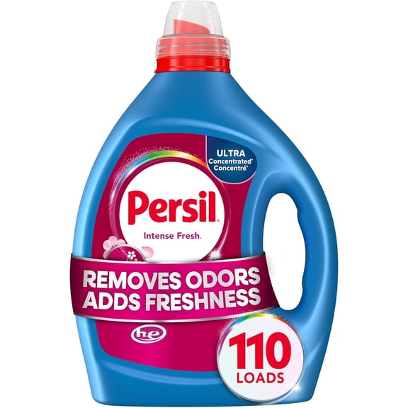 Intense Fresh Everyday Clean Laundry Detergent Liquid, 82.5 Fl Oz, 110 Loads, Ultra Concentrated Laundry Soap, Deep Cleaning & Lasting Freshness, Water Temptures, HE Safe