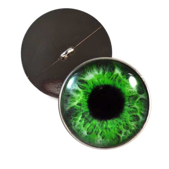 Intense Green Sew-On Button Glass Eyes