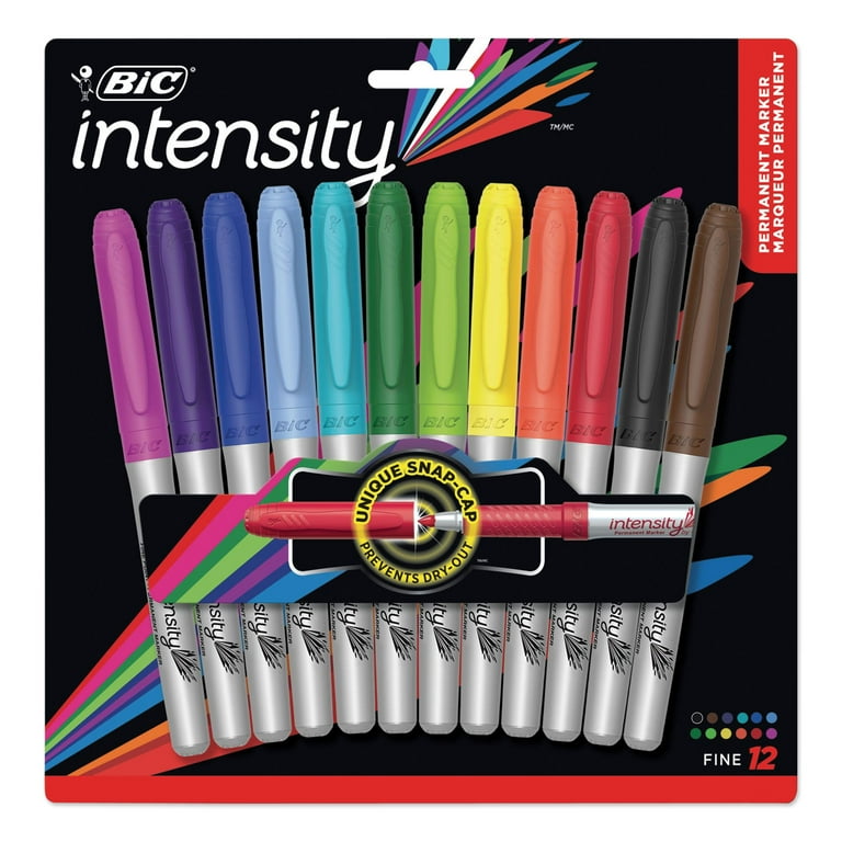 Fine Tip Permanent Marker, Fine Bullet Tip, Assorted Colors, 12/Set Fine Tip Permanent Marker, Fine Bullet Tip, Assorted Colors, 12/Set