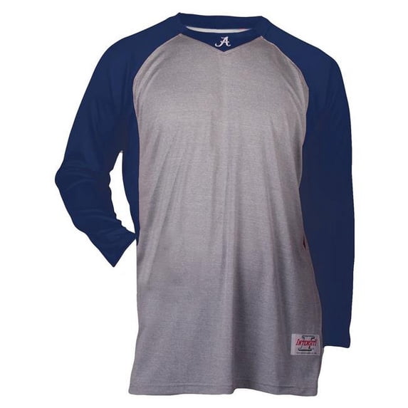 Intensity N6808Y008MED Baseball Shirt with Sleeve for Boys, Oxford & Navy - Medium