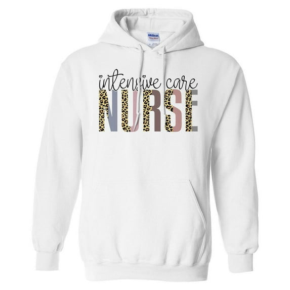 Intensive Care Nurse Hoodie Sweatshirt Unisex Large White