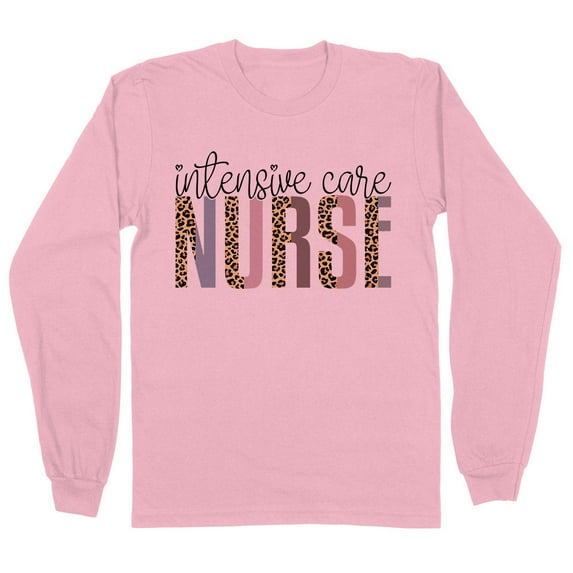 Intensive Care Nurse Long Sleeve Shirt Unisex X-Large Pink