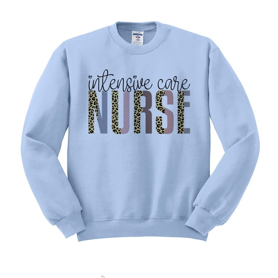 Intensive Care Nurse Sweatshirt Unisex Small Light Blue
