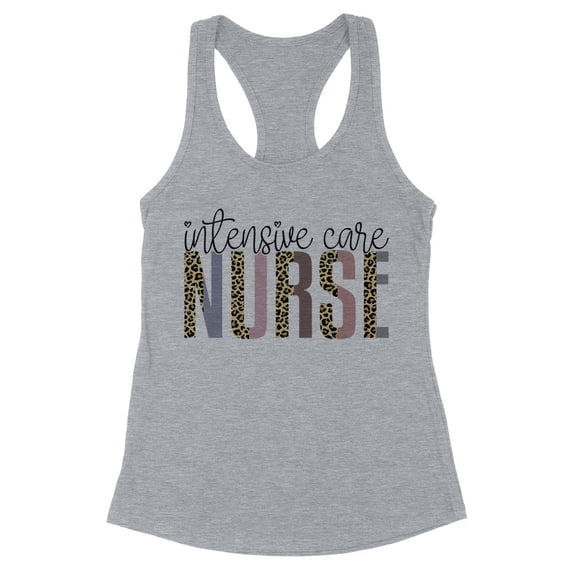 Intensive Care Nurse Tank Top Fitted Racerback Women's Small Heather Grey