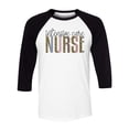 thumbnail image 1 of Intensive Care Nurse Three-Quarter Raglan Sleeve Baseball Shirt Unisex Large White/Black, 1 of 5