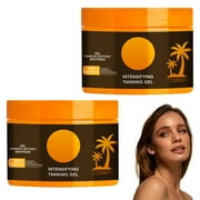 Intensive Tanning Gel | Browning Tan Accelerator | Non-Greasy, Water-Resistant with Carrot and Coconut Oil | Vitamin A & E For Moisture & Hydration | Made in Greece | （5oz）2pc