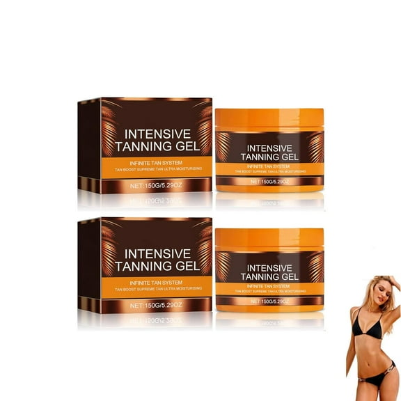 Intensive Tanning Gel ,Tanning Gel for Beach Sunbeds & Outdoor Sun, Vegan & Cruelty-free ,for All Skin Types (2pc)
