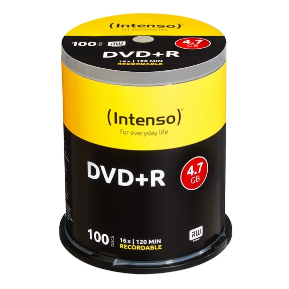Intenso 4111156 DVD+R 16x 100 Pack Cakebox 100er Spindel DVD+R (DVD)