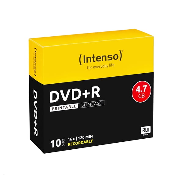 Intenso 4811652 DVD + R Blank Discs 16x Speed 4,7GB 10er Spindel (DVD)