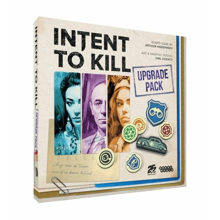 Intent to Kill Deluxe Upgrade by 25th Century Games | Ages 14+ | 2-4 Players | Two New Scenarios | Wooden Upgrade Components | an Evidence Token Bag, and Player Screens