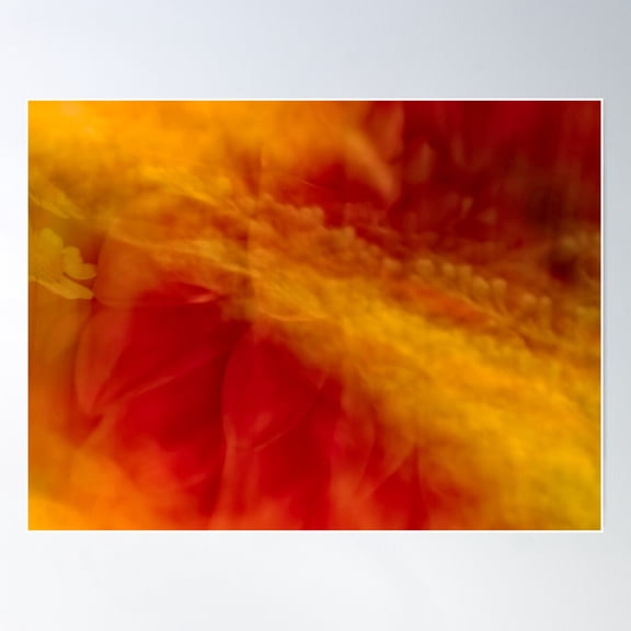 Intentional Movement Over Flowers Warm Edit Poster Wall Art, Modern Wall Decor For Living Room Bedroom, 8x12 UNFRAMED