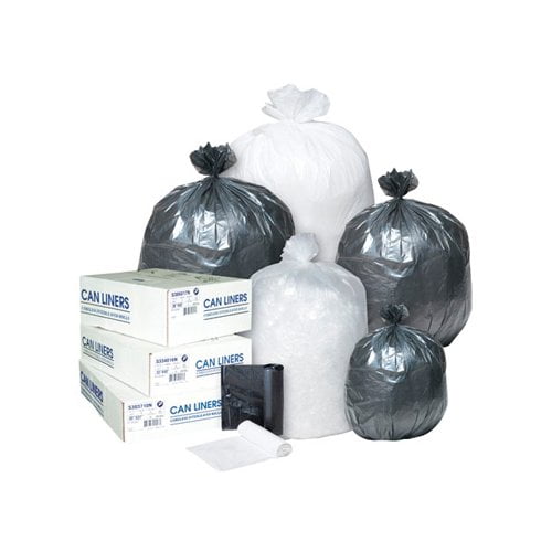 Inteplast Commercial Trash Bags, 55-60 Gallon, Black, 150 Bags