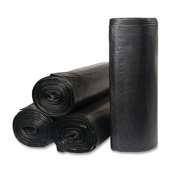 Inteplast Group ECI404612K 40 in. x 46 in. 1.2 mil 45 gal Interleaved Roll Low-Density Commercial Can Liners - Black (10 Bags/Roll, 10 Rolls/Carton)