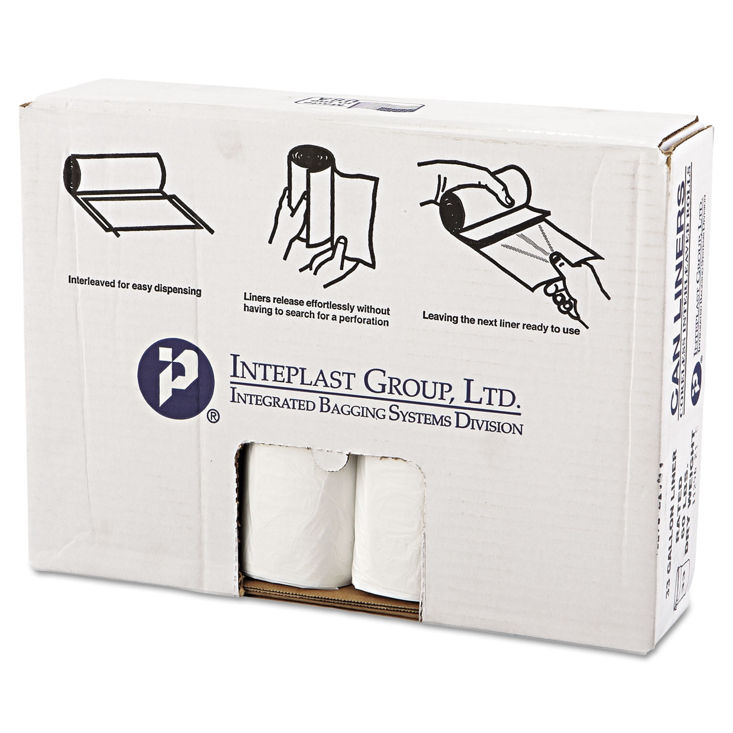 Inteplast Group High-density Commercial Can Liners Value Pack, 33 Gal, 14 Microns, 33" X 39", Clear, 250/carton