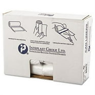 Inteplast Heavy-Duty Clear Trash Bags - 24x24, 8 Mic, 10 Gallon Can Liners, 50 Per Roll, 20 Rolls Per Case