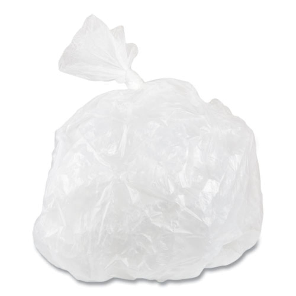 Inteplast Group S303713N 30 gal. 13 microns 30 in. x 37 in. High-Density Interleaved Commercial Can Liners - Clear (25 Bags/Roll, 20 Rolls/Carton)