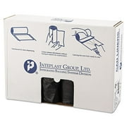 45 gal. 12 microns 40 in. x 48 in. High-Density Interleaved Commercial Can Liners - Black (25 Bags/Roll, 10 Rolls/Carton)