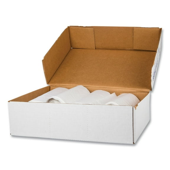 High-Density Commercial Can Liner Value Pack, 30 gal, 11 mic, 30" x 36", Clear, Interleaved Roll, 25 Bags/Roll, 20 Rolls/CT