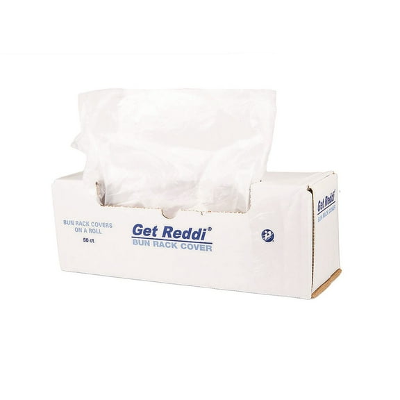 Inteplast HD Bun Rack Covers, 52" x 80", Natural, Pack Of 50 Covers