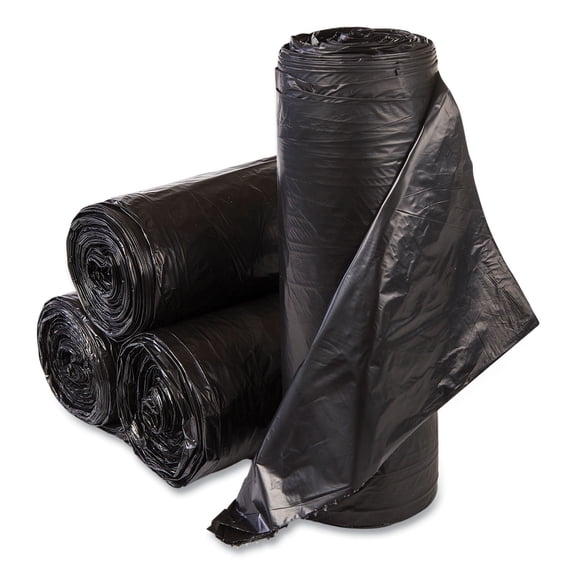Inteplast Group High-Density Can Liner 33 x 40 33-Gallon 22 Micron Black 25/Roll S334022K