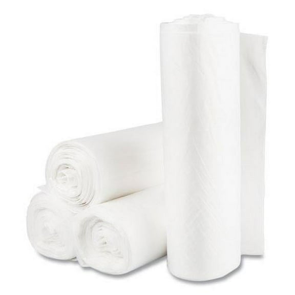 Inteplast High-Density Commercial Can Liner Value Pack, 60 gal, 14 mic, 38" x 58", Clear, Interleaved Roll, 25 Bags/Roll, 8 Rolls/CT
