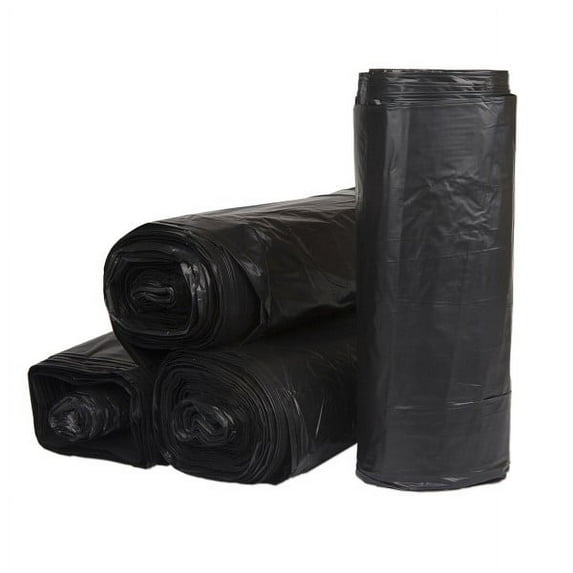 Inteplast LLDPE Can Liners, 1.15 mil, 38" x 58", Black, Pack Of 100 Liners