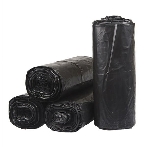 Inteplast LLDPE Can Liners, 1.5 mil, 38" x 58", Black, Pack Of 100 Liners
