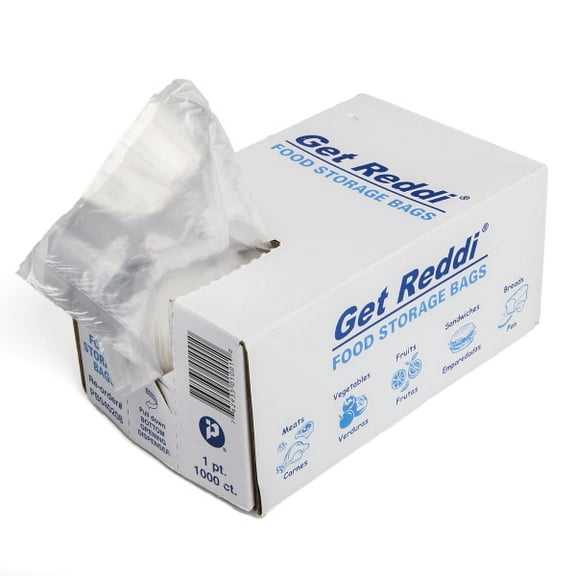 Inteplast Poly Food Bags, 0.6 mil, 4"H x 2"W x 8"D, Natural, Pack Of 1,000 Bags