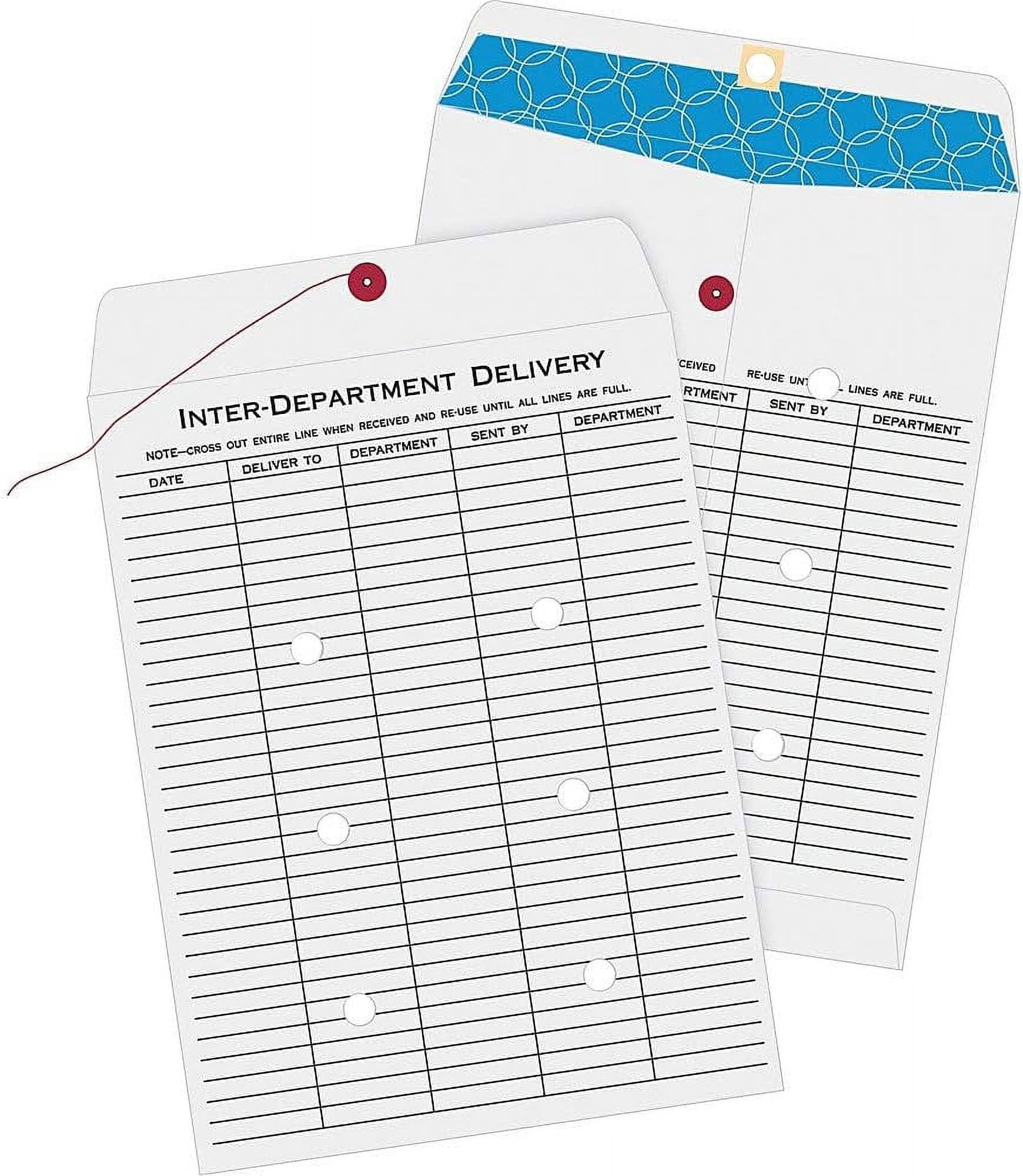 Inter-Department Envelopes, String-and-Button, White, 10 x 13, 100 per ...