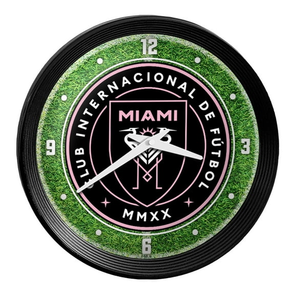 Inter Miami CF 15" Ribbed Frame Field Wall Clock