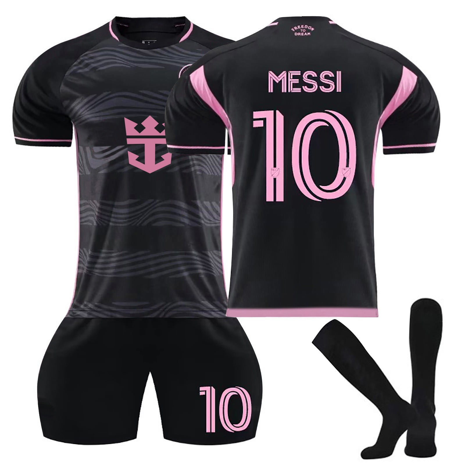 Inter Miami FC Soccer Jerseys 3 Piece Set, Number 10 MESSI Printed