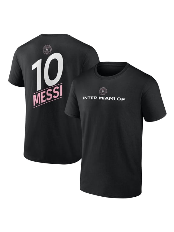 MLS Lionel Messi Inter Miami CF Men's Cotton Black Short Sleeve T-Shirt