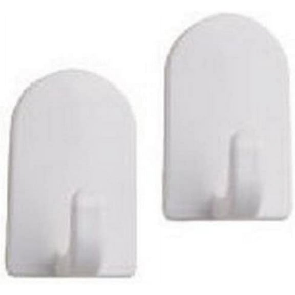 InterDesign 14101 White Plastic Hook With Self Adhesive Backing