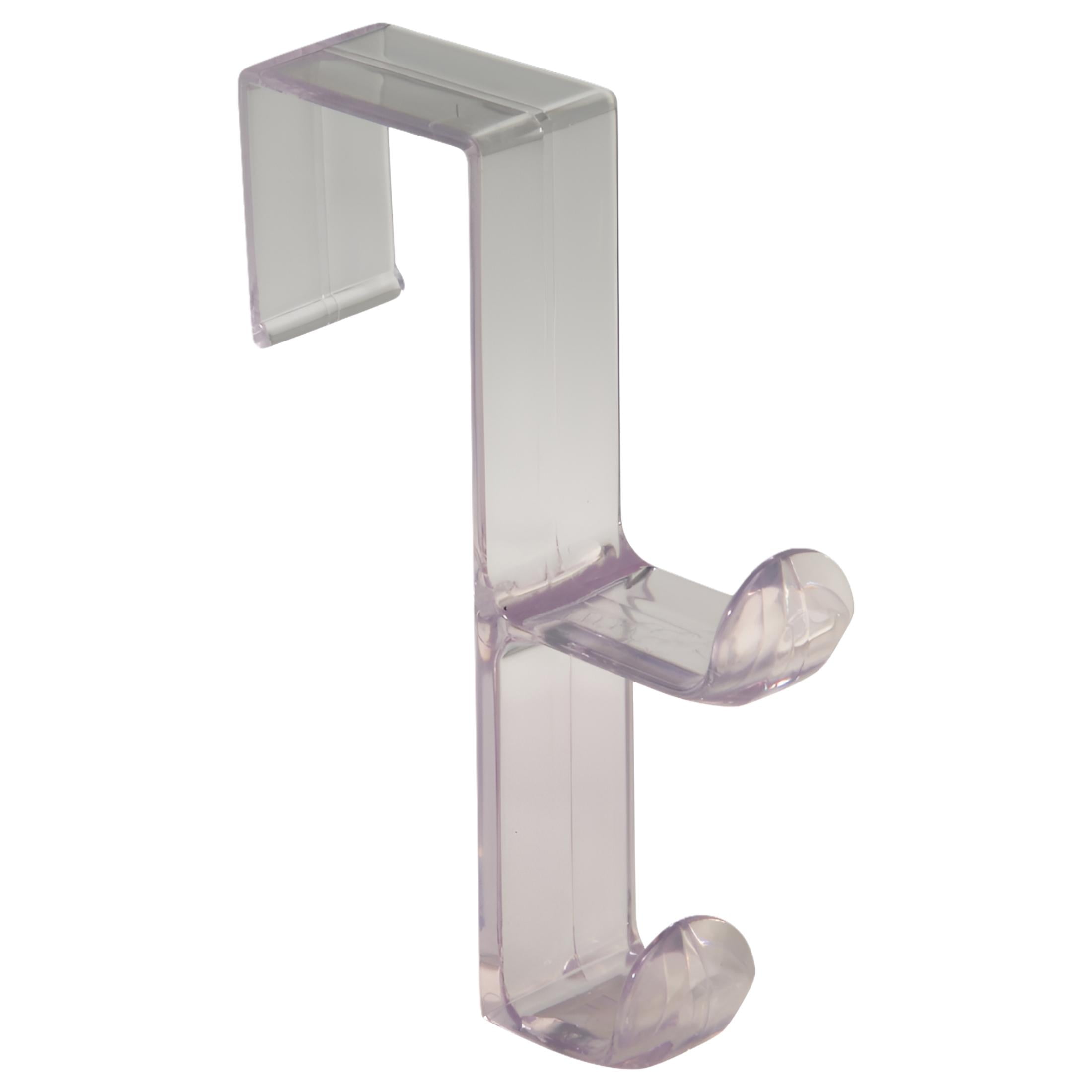 Clear Plastic Over-the-Door Double Hook Organizer