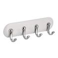 thumbnail image 1 of InterDesign 54542 Small Peel & Stick Affixx York Key 4 Hook Rack - White & Chrome, 1 of 2