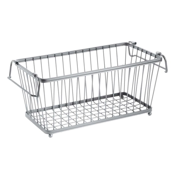 InterDesign 63276 12 in. Silver York Lyra Basket, Pack of 6, Pack of 6