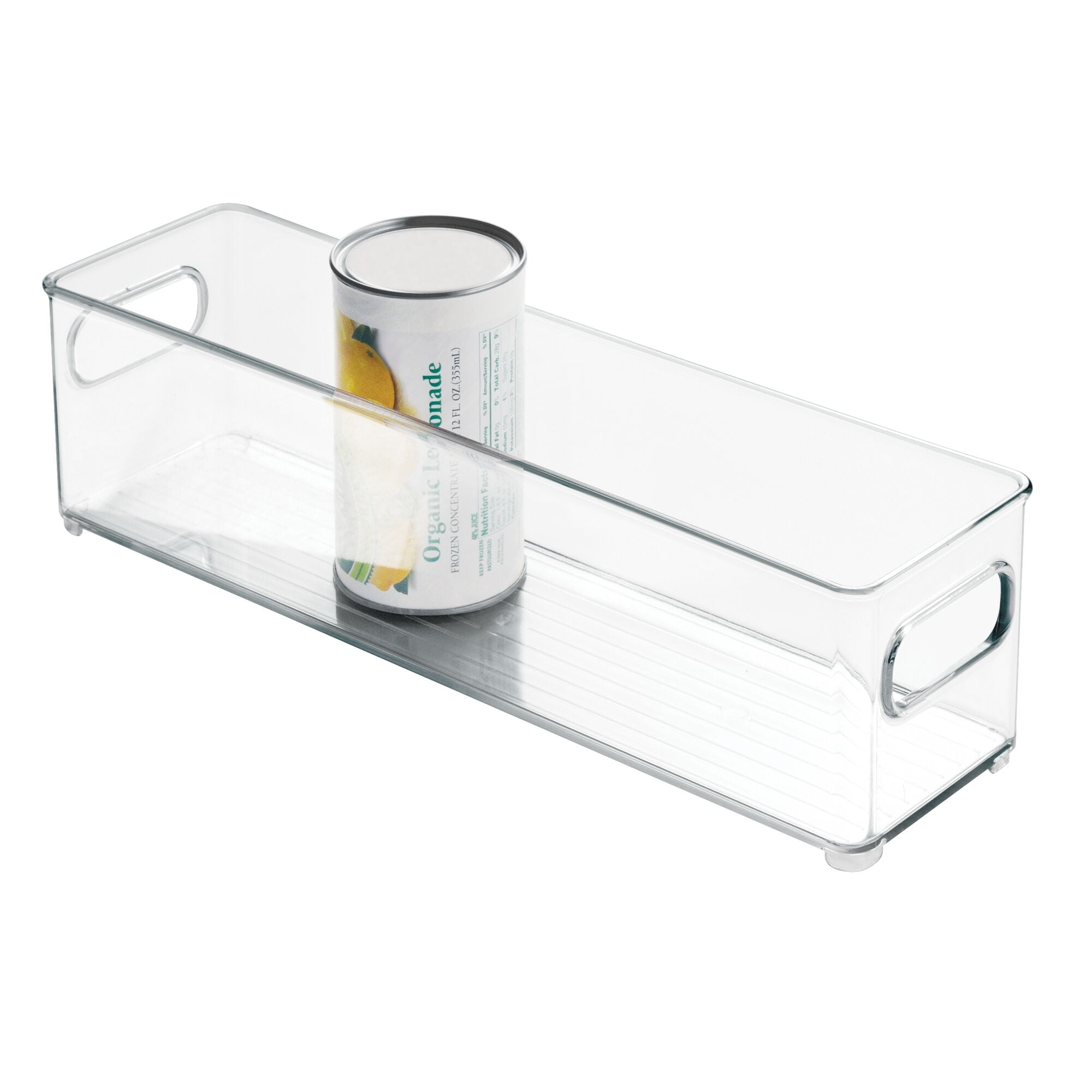 Plastic Refrigerator and Freezer Storage Bin, BPA-Free Organizer for Kitchen, Garage, Basement, 14.5" x 4" x 4", Clear