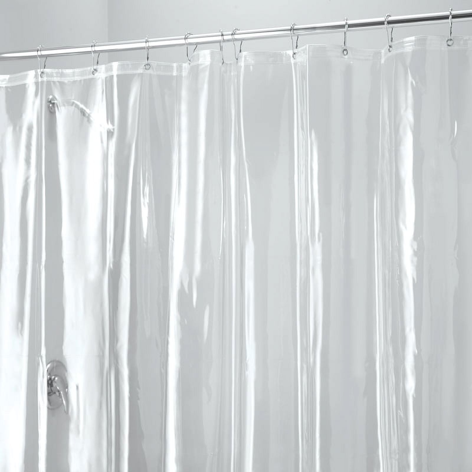 InterDesign 72 in. H x 72 in. W Clear Shower Curtain Liner PEVA ...