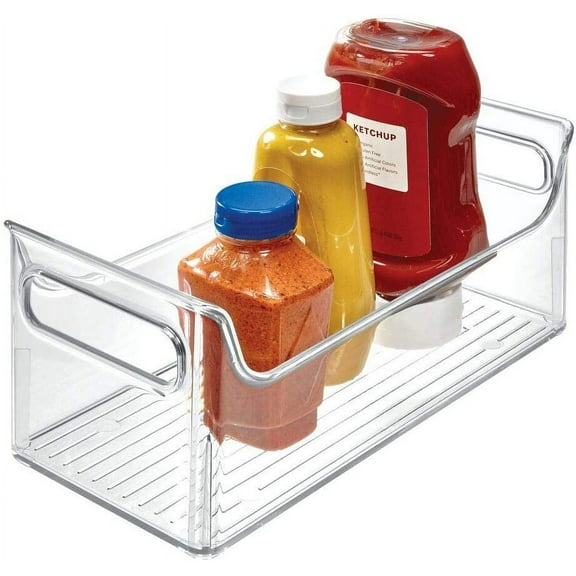 InterDesign Fridge Binz Refrigerator Bin - Carrying Handles - 1 Piece, 5.5" x 11.25" x 5", Clear