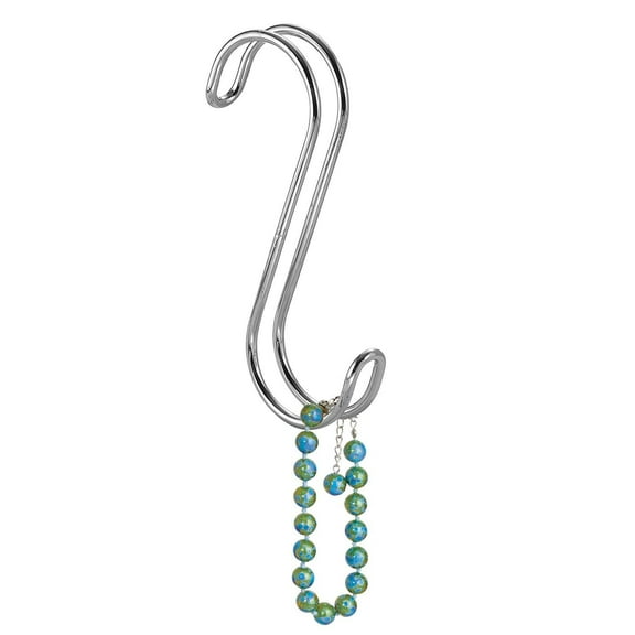 InterDesign Classico Metal Closet Rod S Hook - Hanging Accessory - Single Piece, Silver