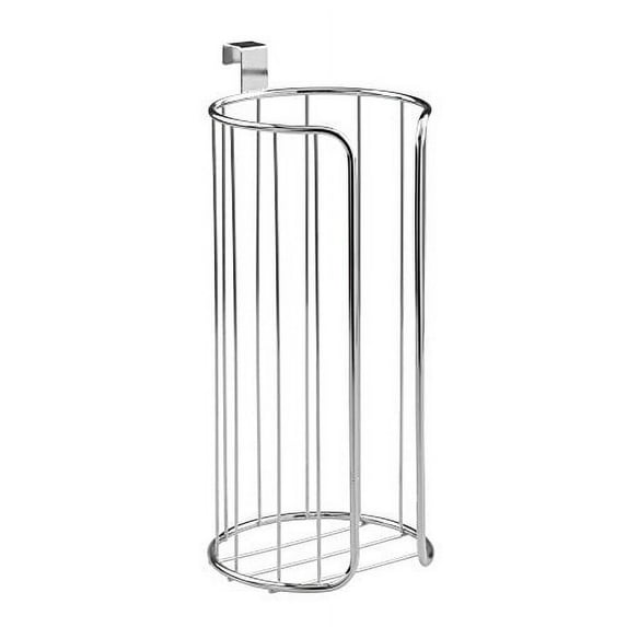 InterDesign Classico Over Tank Toilet Paper Holder – Vertical Basket for Extra Bathroom Toilet Roll Storage, Chrome