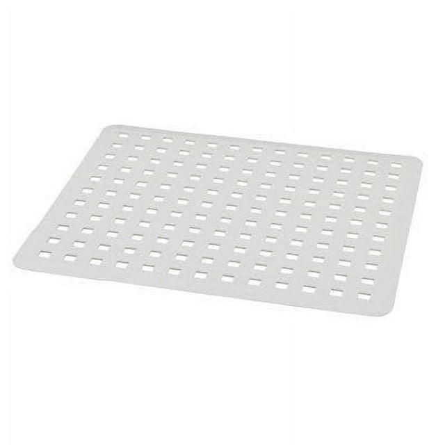 InterDesign Euro Kitchen Sink Mat, White PVC, 11 x 12.5In. 1 Pack