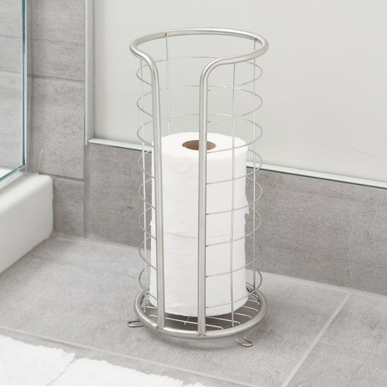 Freestanding Toilet Paper Holder (Brushed Stainless Steel)
