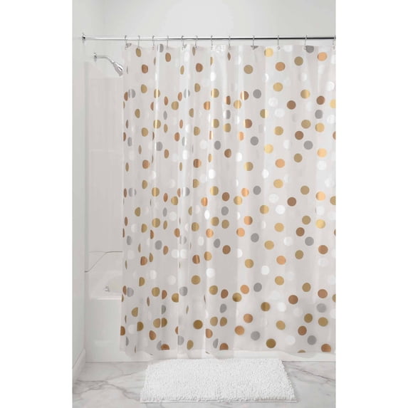 InterDesign Gilly Dot PEVA Decorative Shower Curtain, 72" x 72"