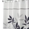 thumbnail image 1 of InterDesign Leaves Fabric Shower Curtain, Long 72" x 84", Black/Gray, 1 of 5
