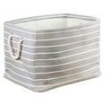 thumbnail image 1 of InterDesign Luca Fabric Storage, Bin with Handles for Blankets, Pillows, Clothing, Towels - Large, Gray/Cream, 1 of 2