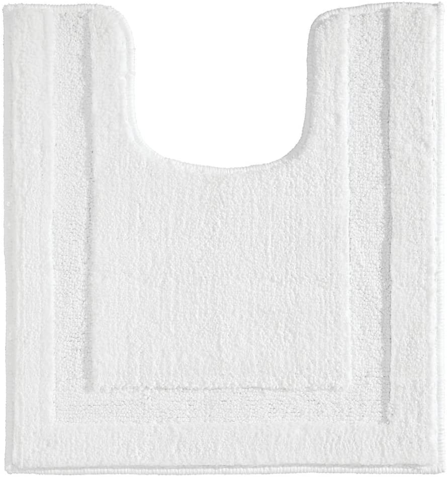 InterDesign Microfiber Polyester Contour Bathroom Rug White Spa White
